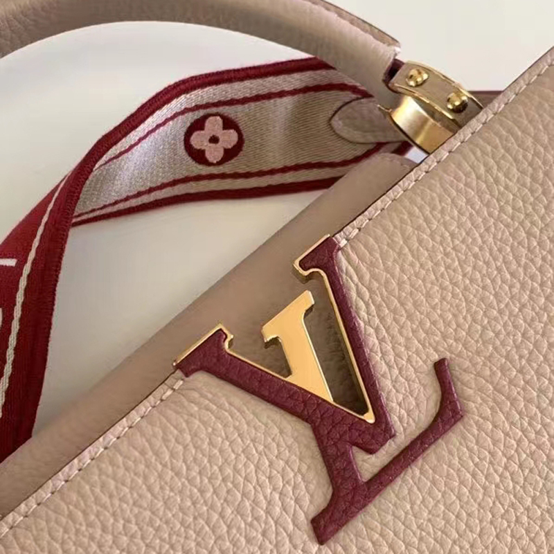 Louis Vuitton CAPUCINES MM  Handbag M58610 Shell/Red Wine